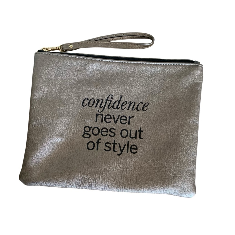 Metallic Confidence Wristlet Pouch-Style Purse Clutch